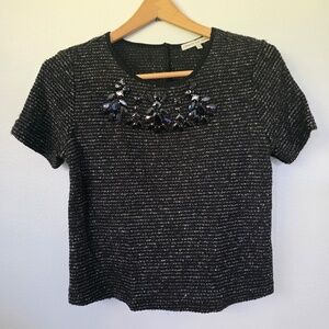 Embellished‎ Short Sleeve Women's Top - XS